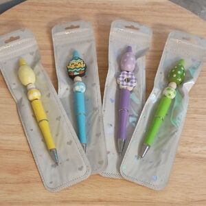 4pc Beaded Pens Bundle Spring Office Supplies Easter Gifts Novelty